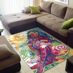 Afrocentric Beautiful Melanin Beauty Girl African American Print Room Rug