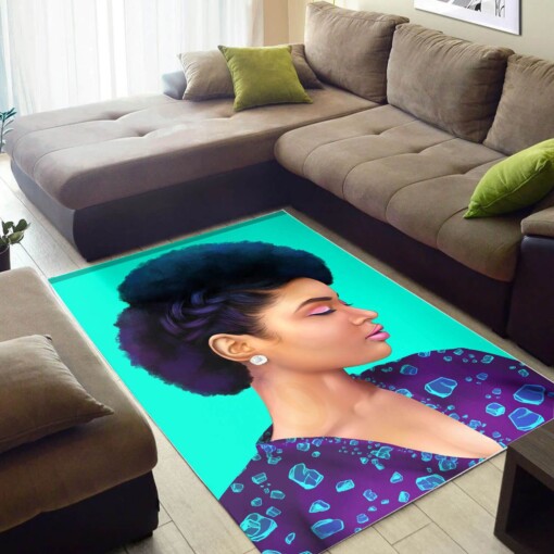 Afrocentric Beautiful Melanin Black Girl African Style Rug