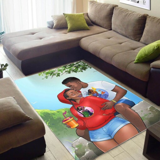 Afrocentric Beautiful Melanin Poppin Girl African American Carpet Rug