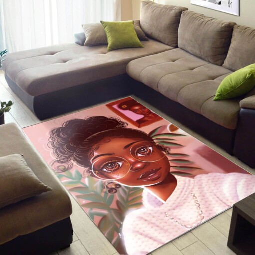 Afrocentric Beautiful Melanin Poppin Girl African Inspired Living Room Ideas Rug