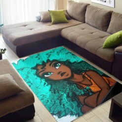 Afrocentric Pretty Black Afro Lady African Carpet Modern Themed Living Room Rug