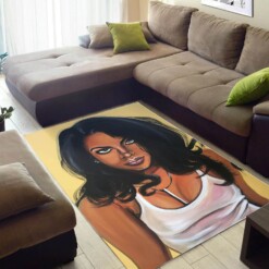 Afrocentric Pretty Black Woman African American Carpet Modern Rug