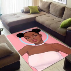 Afrocentric Pretty Black Woman African Inspired Themed Rug