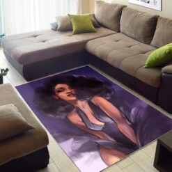 Afrocentric Pretty Black Woman With Afro Carpet African Design Room Rug