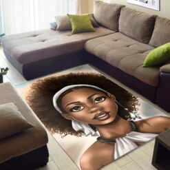 Afrocentric Pretty Melanin Black Girl African American Carpet Themed Home Rug