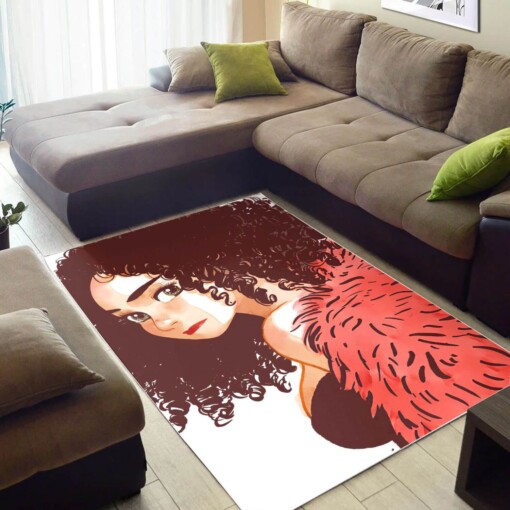 Afrocentric Pretty Melanin Poppin Girl African Design Floor Themed Rug