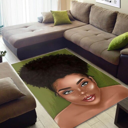 Afrocentric Pretty Melanin Woman African Style Themed Home Rug