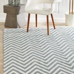 Alice Chevron Blue Flatweave Limited Edition Rug