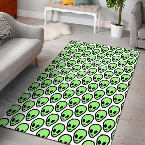 Alien Face Pattern Area Rug