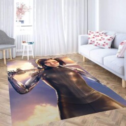 Alita With Weapon Carpet Rug