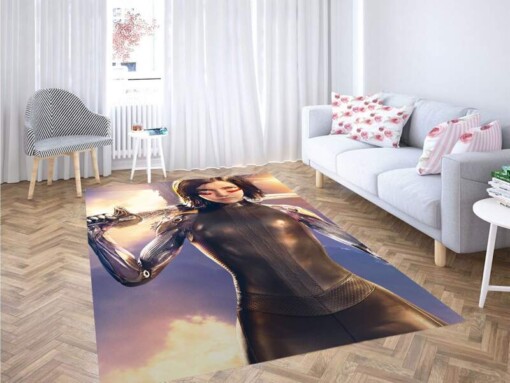 Alita With Weapon Carpet Rug