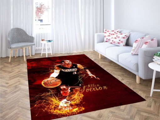 Allen Iverson Sixers Living Room Modern Carpet Rug
