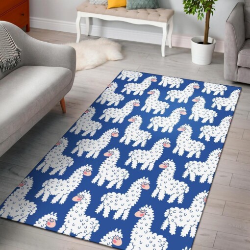 Alpaca Print Pattern Area Limited Edition Rug