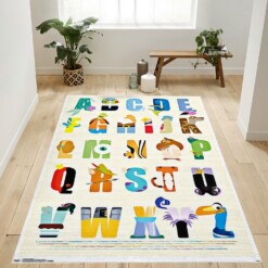 Alphabet Characters Rug  Custom Size And Printing