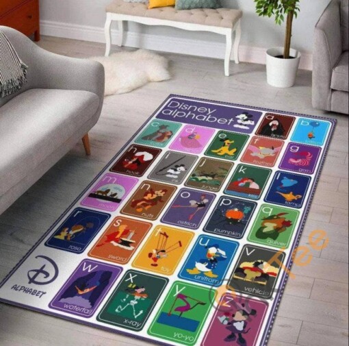 Alphabet Disney Living Room Bedroom Carpet Rug