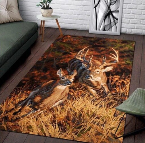 Amazing Deer Hunting Rectangle Limited Edition Rug