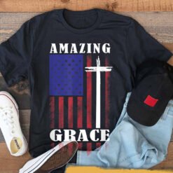 Amazing-grace Jesus American Flag Christian Bible Verse T-Shirt - Dream Art Europa