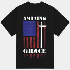 Amazing-grace Jesus American Flag Christian Bible Verse T-Shirt