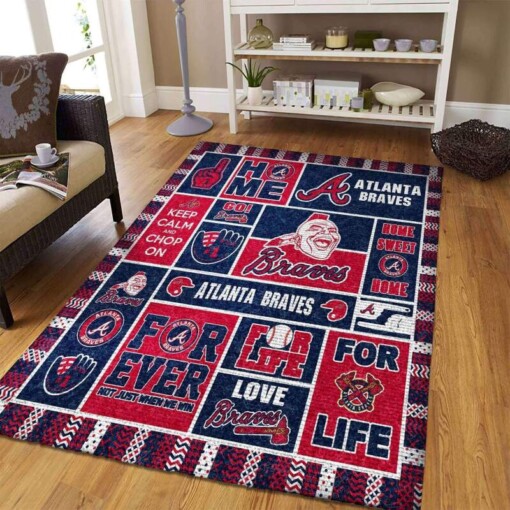 Atlanta Braves Living Room Area Rug