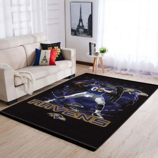 Baltimore Ravens Living Room Area Rug