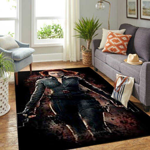 Black Window Living Room Area Rug