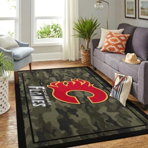 Calgary Flames Living Room Area Rug