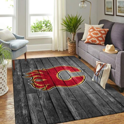 Calgary Flames Living Room Area Rug