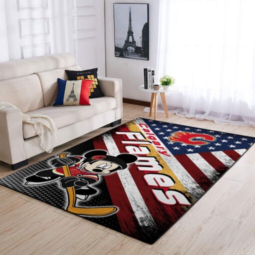 Calgary Flames Living Room Area Rug