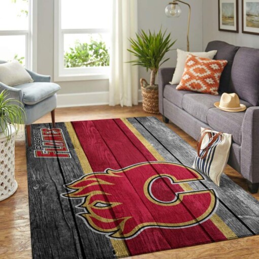 Calgary Flames Living Room Area Rug