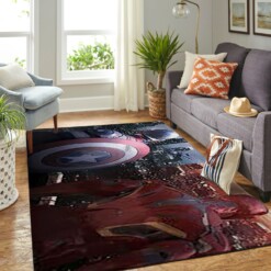 Captain America And Ironman Living Room Area Rug