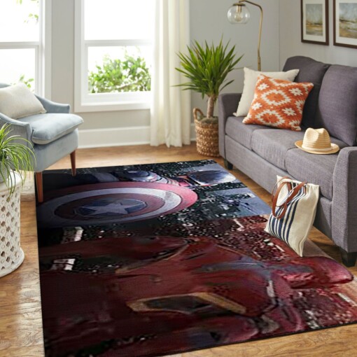 Captain America And Ironman Living Room Area Rug