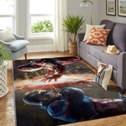 Captain America  Iron Man Living Room Area Rug