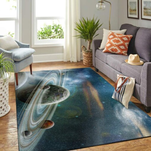 Colorful Galaxy Living Room Area Rug