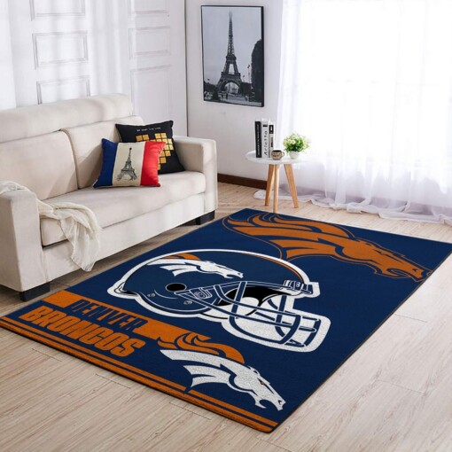 Denver Broncos Living Room Area Rug