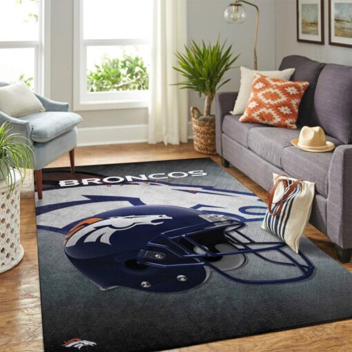 Denver Broncos Living Room Area Rug