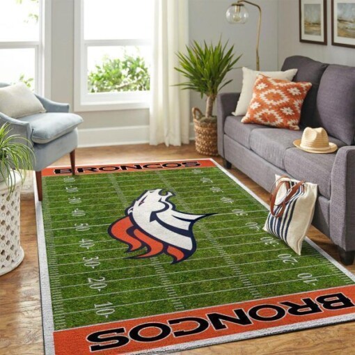 Denver Broncos Living Room Area Rug