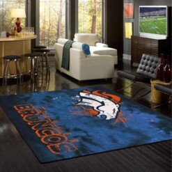 Denver Broncos Living Room Area Rug