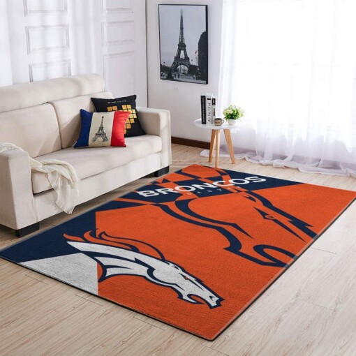 Denver Broncos Living Room Area Rug