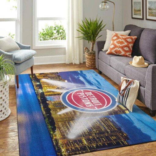 Detroit Pistons Living Room Area Rug