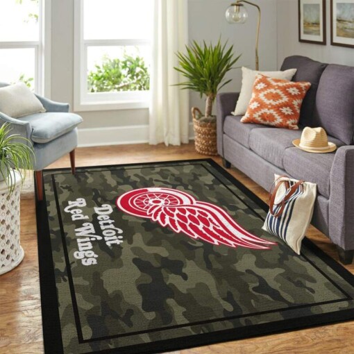 Detroit Red Wings Living Room Area Rug