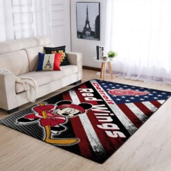 Detroit Red Wings Living Room Area Rug