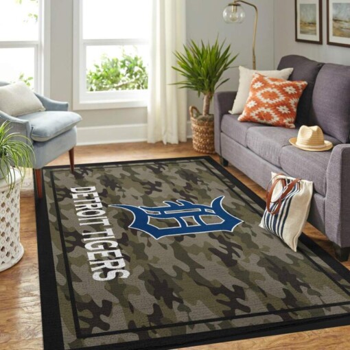 Detroit Tigers Living Room Area Rug