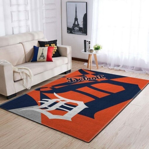 Detroit Tigers Living Room Area Rug