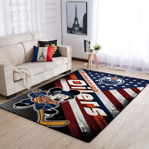 Edmonton Oilers Living Room Area Rug