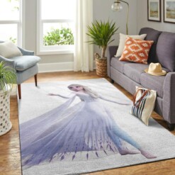 Elsa Frozen In White Dress Living Room Area Rug