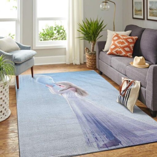 Elsa Frozen In White Dress Living Room Area Rug