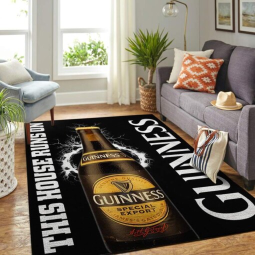 Guinness This House Runs On Nice Gift Home Decor Unique Living Room Area Rug