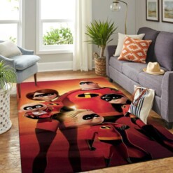 Incredibles Disney Movie Living Room Area Rug