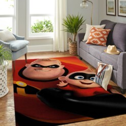 Incredibles Disney Movie Living Room Area Rug