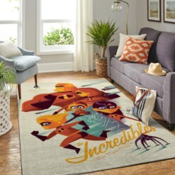 Incredibles Disney Movie Living Room Area Rug